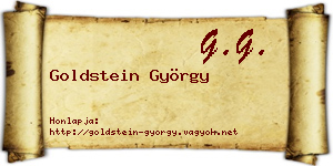 Goldstein György névjegykártya